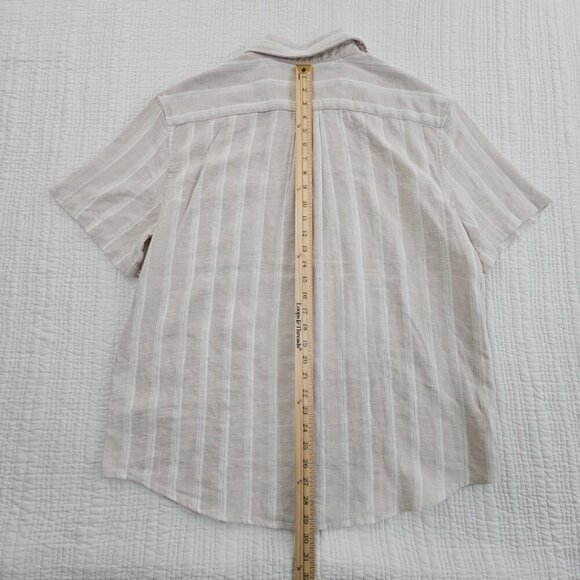 Panama Jack Linen Blend Shirt Men's Size L Beige Stripe NEW Button-Up Collared - Picture 13 of 14